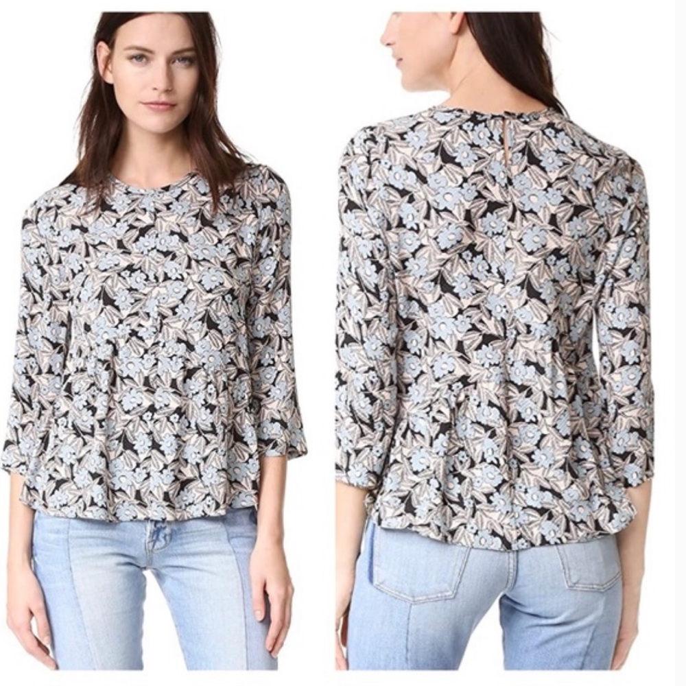 REBECCA TAYLOR 100% silk floral blouse RELISTED - Picture 1 of 14